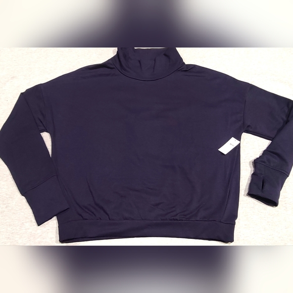 GAP Cloud Light Women's Navy Turtleneck Sweatshirt-Size S -NWT - Picture 3 of 6
